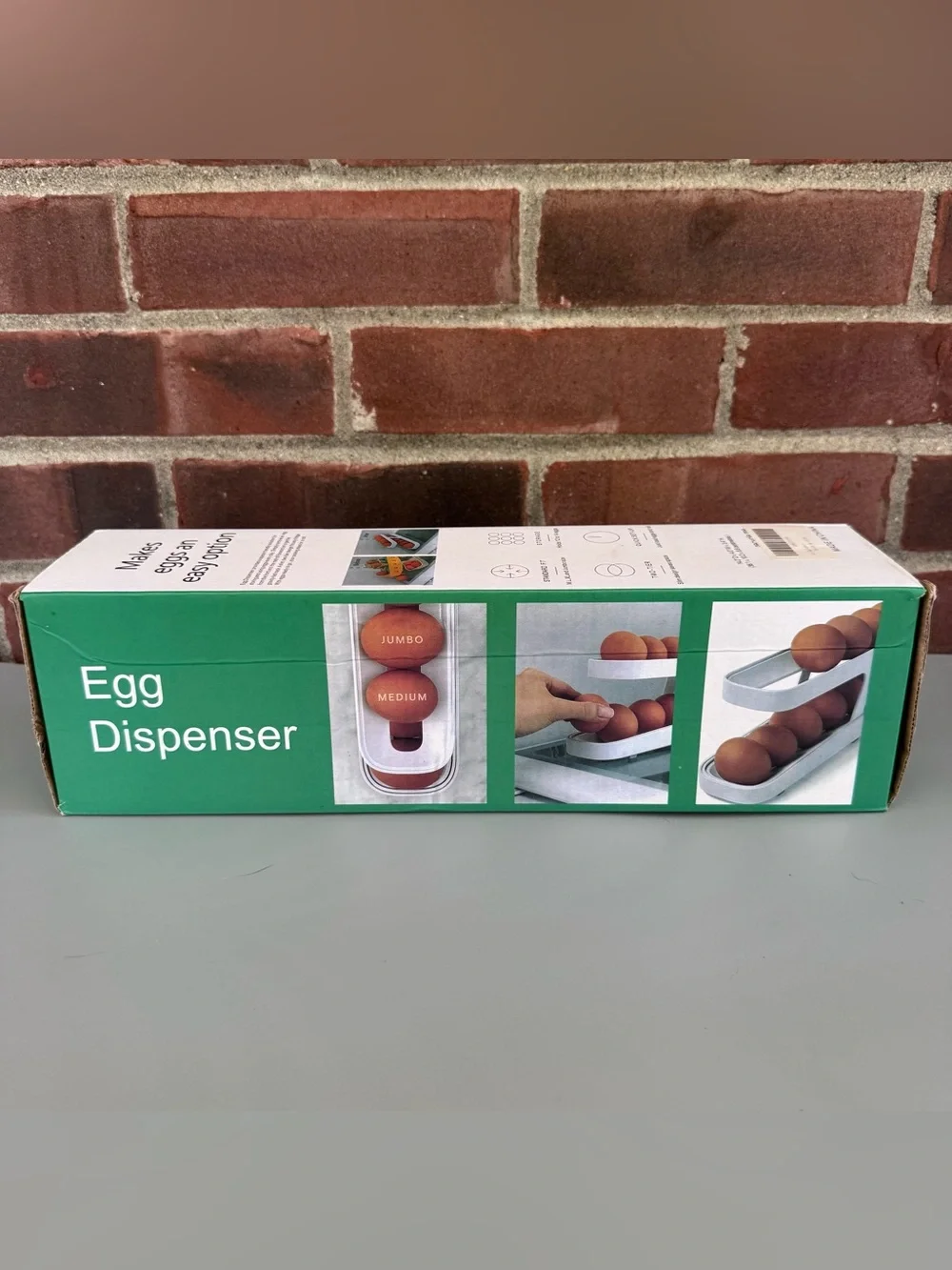 Egg Dispenser Refrigerator Organizer 2-Tier Gravity Feed Holds 12-14 Eggs White